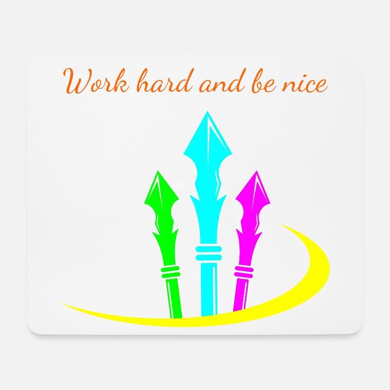 Work hard and be nice * Speerspitze - Mousepad (Querformat) - Weiß
