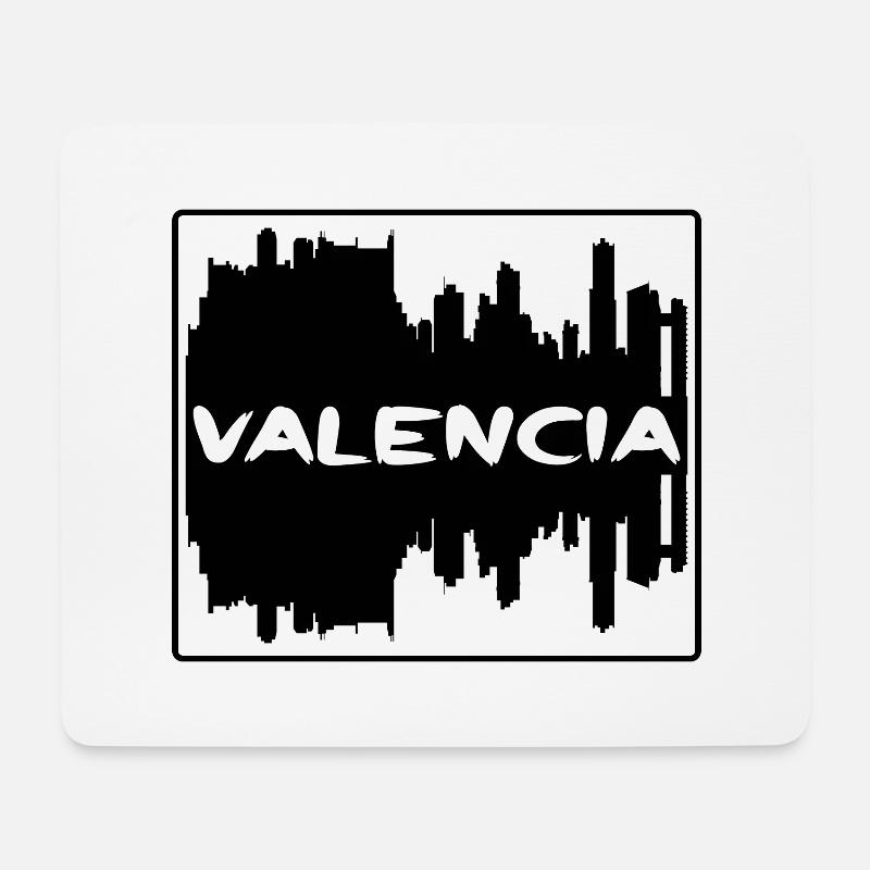 Valencia Spanien Skyline Silhouette Reisesouvenir - Mousepad (Querformat) - Weiß