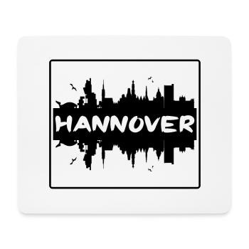 Hanovre Allemagne Skyline Silhouette Voyage Souveni - Tapis de souris (format paysage) - blanc - Devant