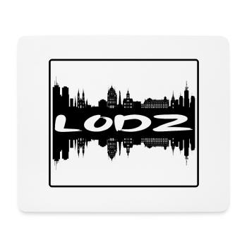 Lodz Pologne Skyline Silhouette Souvenir de voyage - Tapis de souris (format paysage) - blanc - Devant