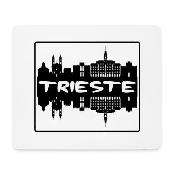Trieste Italie Skyline Silhouette Souvenir de Voyage - Tapis de souris (format paysage) - blanc - Devant