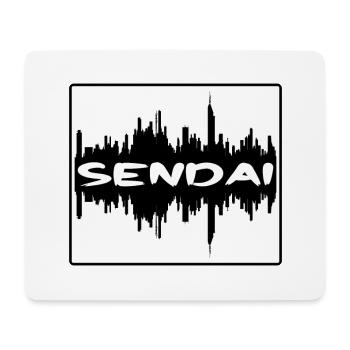 Sendai Japan Skyline Silhouette Reisesouvenir - Mousepad (Querformat) - Weiß - Vorne