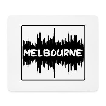 Melbourne Australie Skyline Silhouette Souv de voyage - Tapis de souris (format paysage) - blanc - Devant