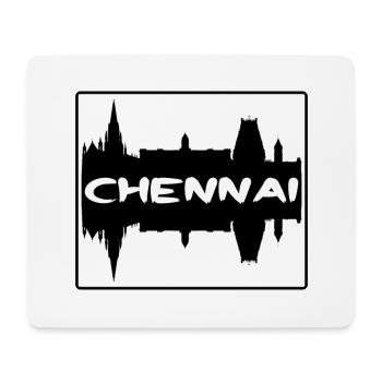 Chennai Inde Skyline Silhouette Souvenir de voyage - Tapis de souris (format paysage) - blanc - Devant