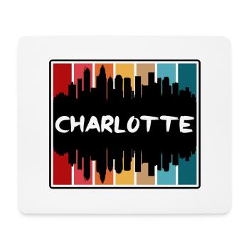 Charlotte North Carolina Usa Skyline Silhouette Tr - Mouse Pad (horizontal) - white - Front