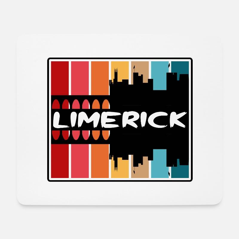 Limerick Irland Skyline Silhouette Reise Souveni - Mousepad (Querformat) - Weiß