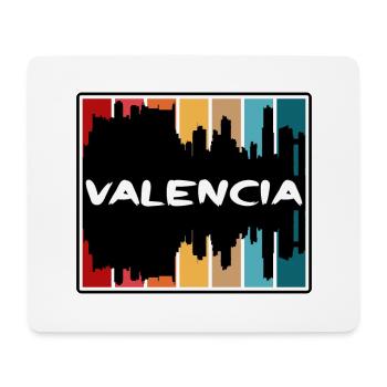 Valence Espagne Skyline Silhouette Souvenir de voyage - Tapis de souris (format paysage) - blanc - Devant