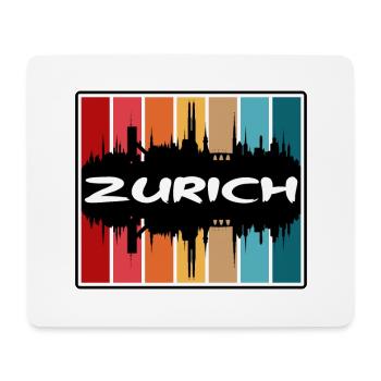 Zurich Switzerland Skyline Silhouette Travel Souve - Mouse Pad (horizontal) - white - Front