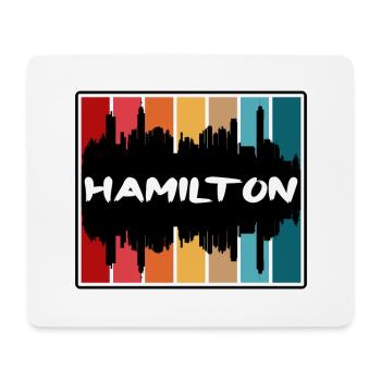 Hamilton Canada Skyline Silhouette Souvenir de voyage - Tapis de souris (format paysage) - blanc - Devant