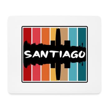 Santiago Chili Skyline Silhouette Souvenir de voyage - Tapis de souris (format paysage) - blanc - Devant