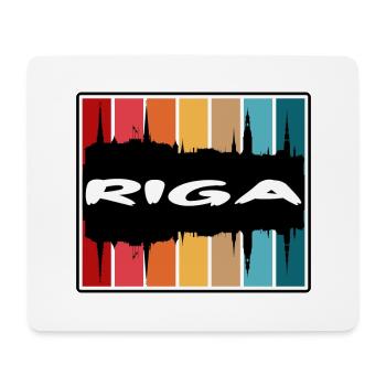 Riga Lettland Skyline Silhouette Reise Souvenir - Mousepad (Querformat) - Weiß - Vorne