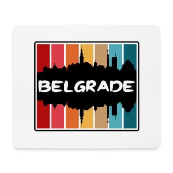 Belgrade Serbie Skyline Silhouette Souvenir de voyage - Tapis de souris (format paysage) - blanc - Devant