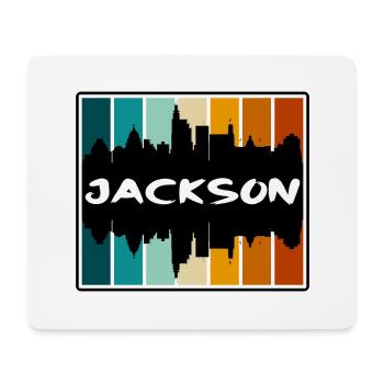 Jackson Mississippi USA Skyline Silhouette Reisen - Mousepad (Querformat) - Weiß - Vorne