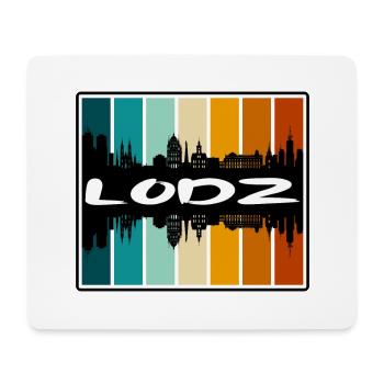 Lodz Pologne Skyline Silhouette Souvenir de voyage - Tapis de souris (format paysage) - blanc - Devant