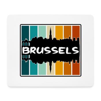 Brussels Belgium Skyline Silhouette Travel Souveni - Mouse Pad (horizontal) - white - Front