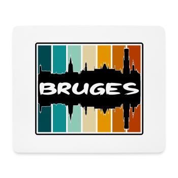 Bruges Belgique Skyline Silhouette Souvenir de voyage - Tapis de souris (format paysage) - blanc - Devant