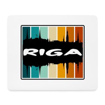 Riga Lettland Skyline Silhouette Reise Souvenir - Mousepad (Querformat) - Weiß - Vorne