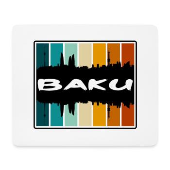Bakou Azerbaïdjan Skyline Silhouette Souvenir de voyage - Tapis de souris (format paysage) - blanc - Devant
