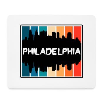 Philadelphie Pennsylvanie États-Unis Skyline Silhouette T - Tapis de souris (format paysage) - blanc - Devant