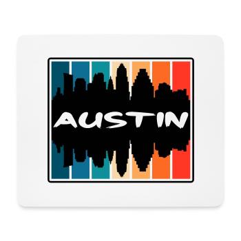 Austin Texas États-Unis Skyline Silhouette Voyage Souveni - Tapis de souris (format paysage) - blanc - Devant