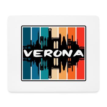 Vérone Italie Skyline Silhouette Souvenir de voyage - Tapis de souris (format paysage) - blanc - Devant