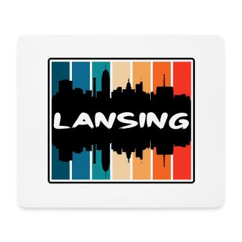 Lansing Michigan États-Unis Skyline Silhouette Voyage Sou - Tapis de souris (format paysage) - blanc - Devant