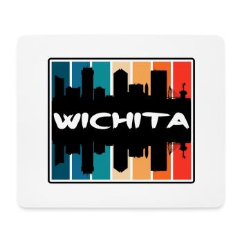 Wichita Kansas États-Unis Skyline Silhouette Souve de voyage - Tapis de souris (format paysage) - blanc - Devant