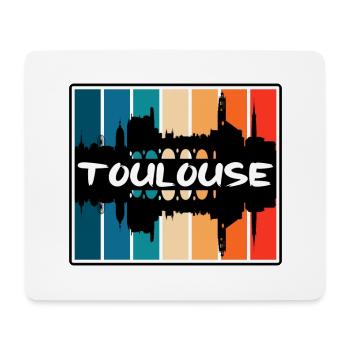 Toulouse France Skyline Silhouette Voyage Souvenir - Tapis de souris (format paysage) - blanc - Devant