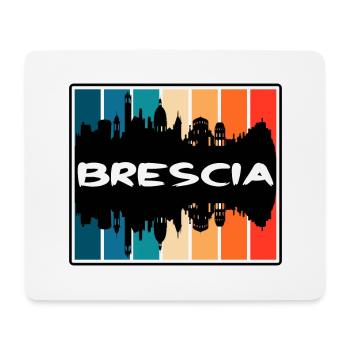 Brescia Italie Skyline Silhouette Souvenir de voyage - Tapis de souris (format paysage) - blanc - Devant