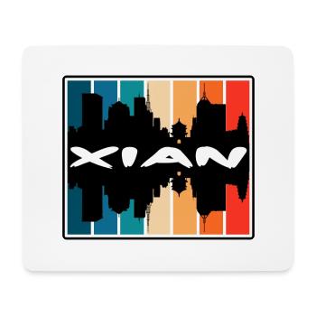 Xian China Skyline Silhouette Souvenir de voyage - Tapis de souris (format paysage) - blanc - Devant