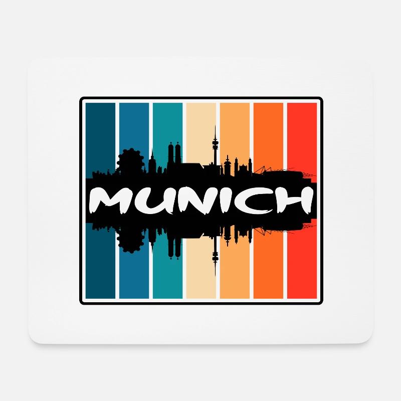 München Deutschland Skyline Silhouette Reisesouvenir - Mousepad (Querformat) - Weiß