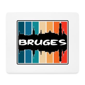 Bruges Belgique Skyline Silhouette Souvenir de voyage - Tapis de souris (format paysage) - blanc - Devant