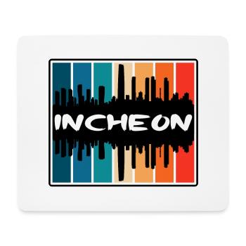 Incheon Corée du Sud Skyline Silhouette Souv de voyage - Tapis de souris (format paysage) - blanc - Devant
