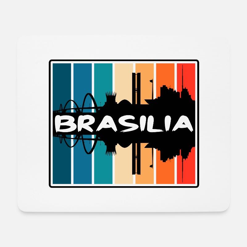 Brasilia Brasilien Skyline Silhouette Reisesouvenir - Mousepad (Querformat) - Weiß