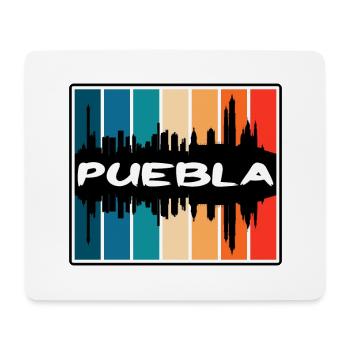 Puebla Mexique Skyline Silhouette Souvenir de voyage - Tapis de souris (format paysage) - blanc - Devant