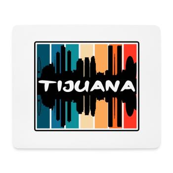 Tijuana Mexique Skyline Silhouette Souvenir de voyage - Tapis de souris (format paysage) - blanc - Devant