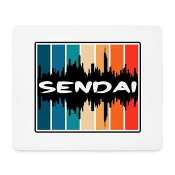 Sendai Japan Skyline Silhouette Reisesouvenir - Mousepad (Querformat) - Weiß - Vorne