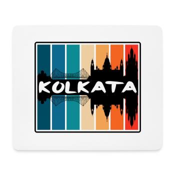 Kolkata Inde Skyline Silhouette Souvenir de voyage - Tapis de souris (format paysage) - blanc - Devant
