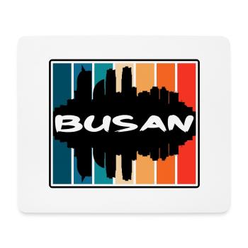 Busan Corée du Sud Skyline Silhouette Travel Souven - Tapis de souris (format paysage) - blanc - Devant