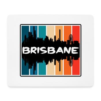 Brisbane Australie Skyline Silhouette Souve de voyage - Tapis de souris (format paysage) - blanc - Devant