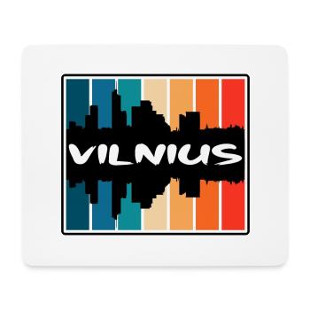 Vilnius Lithuania Skyline Silhouette Travel Souven - Mouse Pad (horizontal) - white - Front