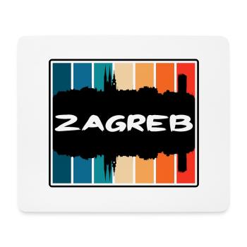 Zagreb Croatie Skyline Silhouette Souvenir de voyage - Tapis de souris (format paysage) - blanc - Devant