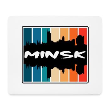 Minsk Weißrussland Skyline Silhouette Reise Souvenir - Mousepad (Querformat) - Weiß - Vorne