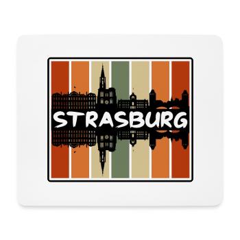 Strasburg France Skyline Silhouette Travel Souveni - Mouse Pad (horizontal) - white - Front