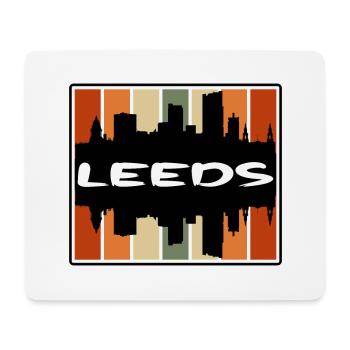 Leeds England Skyline Silhouette Travel Souvenir - Mouse Pad (horizontal) - white - Front