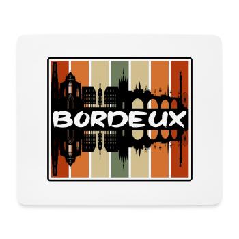 Bordeux France Skyline Silhouette Voyage Souvenir - Tapis de souris (format paysage) - blanc - Devant
