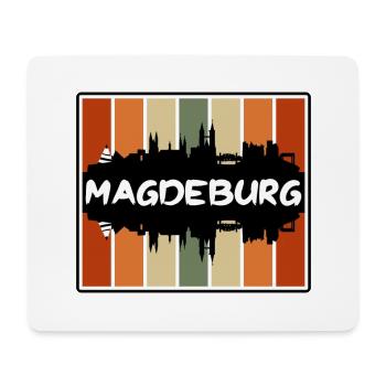 Magdebourg Allemagne Skyline Silhouette Travel Souven - Tapis de souris (format paysage) - blanc - Devant