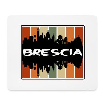 Brescia Italie Skyline Silhouette Souvenir de voyage - Tapis de souris (format paysage) - blanc - Devant