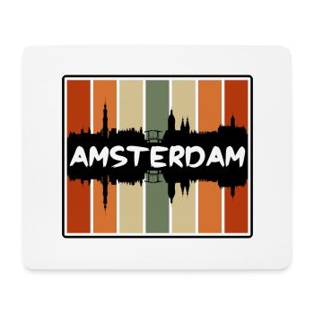 Amsterdam Netherlands Skyline Silhouette Travel So - Mouse Pad (horizontal) - white - Front