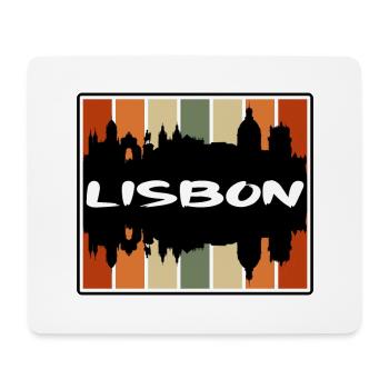 Lisbonne Portugal Skyline Silhouette Voyage Souvenir - Tapis de souris (format paysage) - blanc - Devant